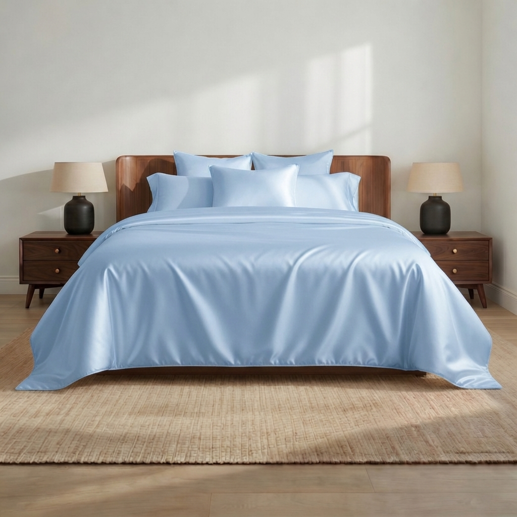 Luxus Lyocell Couple Bettwäsche-set: Ice Blue