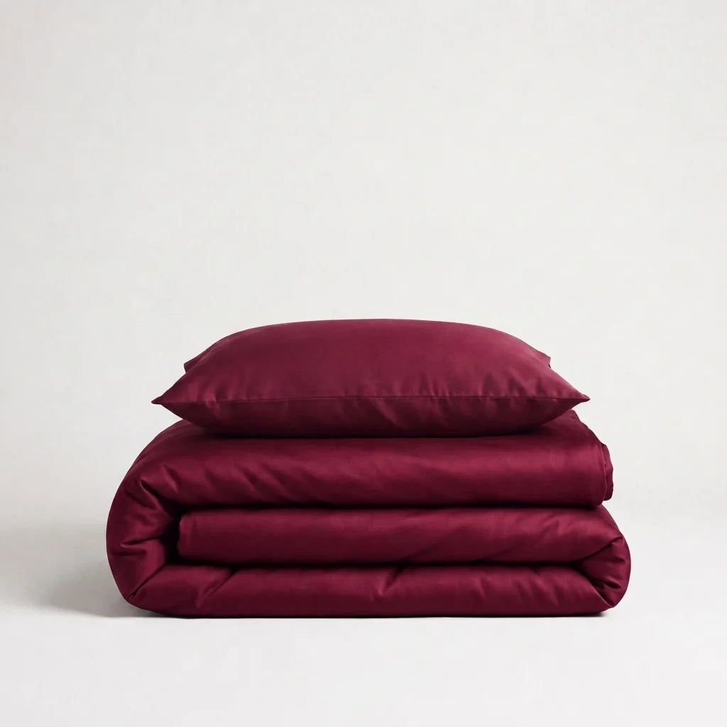 Luxus Lyocell Bettwäsche-Set Berry Red. 100 % Lyocell, 135 x 200 cm