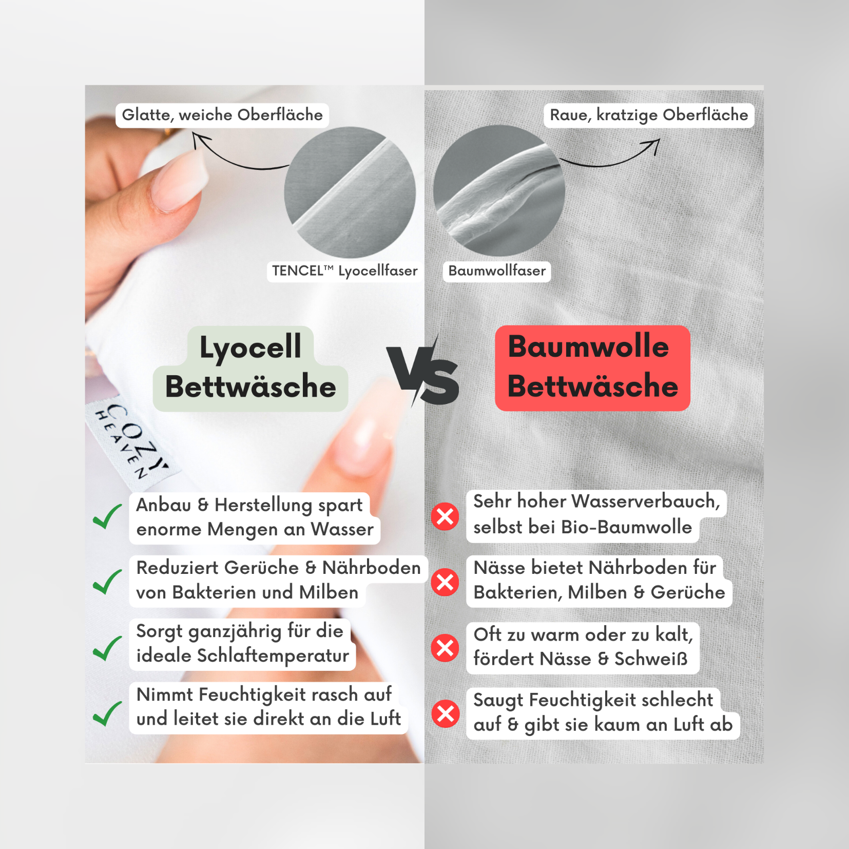 Luxus Lyocell Kissenbezug: Shiny White