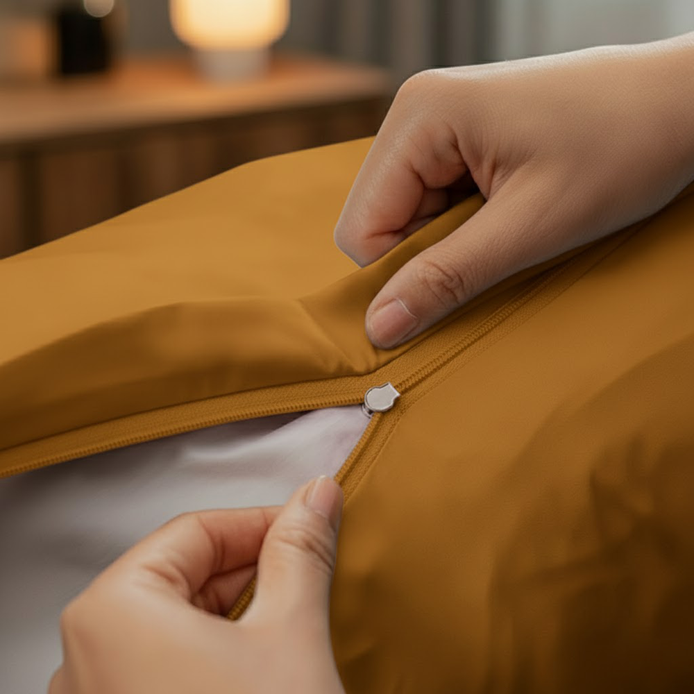 Luxus Lyocell Kissenbezug: Coffee Brown