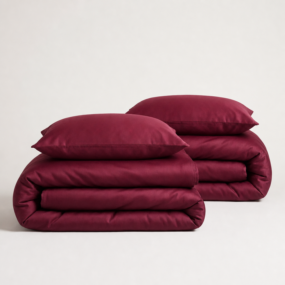 Luxus Lyocell Couple Bettwäsche-set: Berry Red