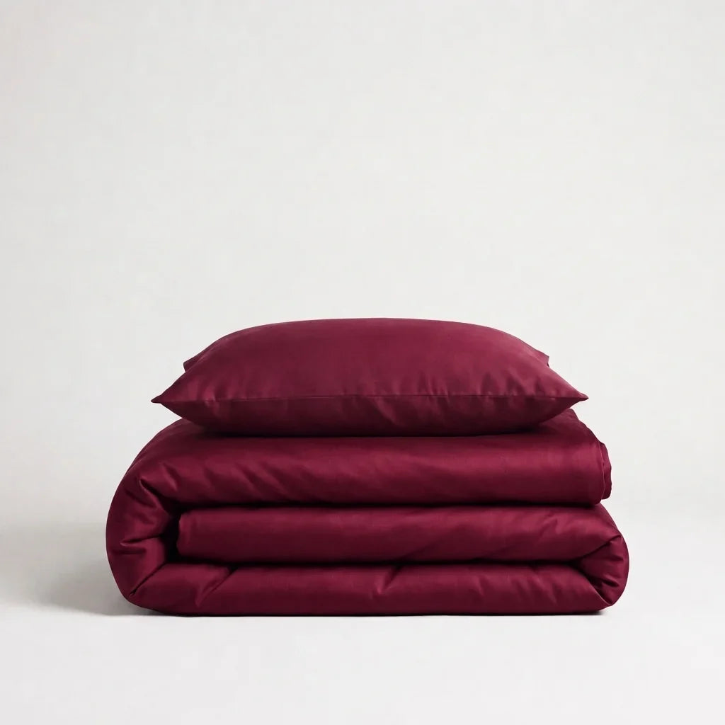 Luxus Lyocell Bettwäsche-Set Berry Red. 100 % Lyocell, 135 x 200 cm