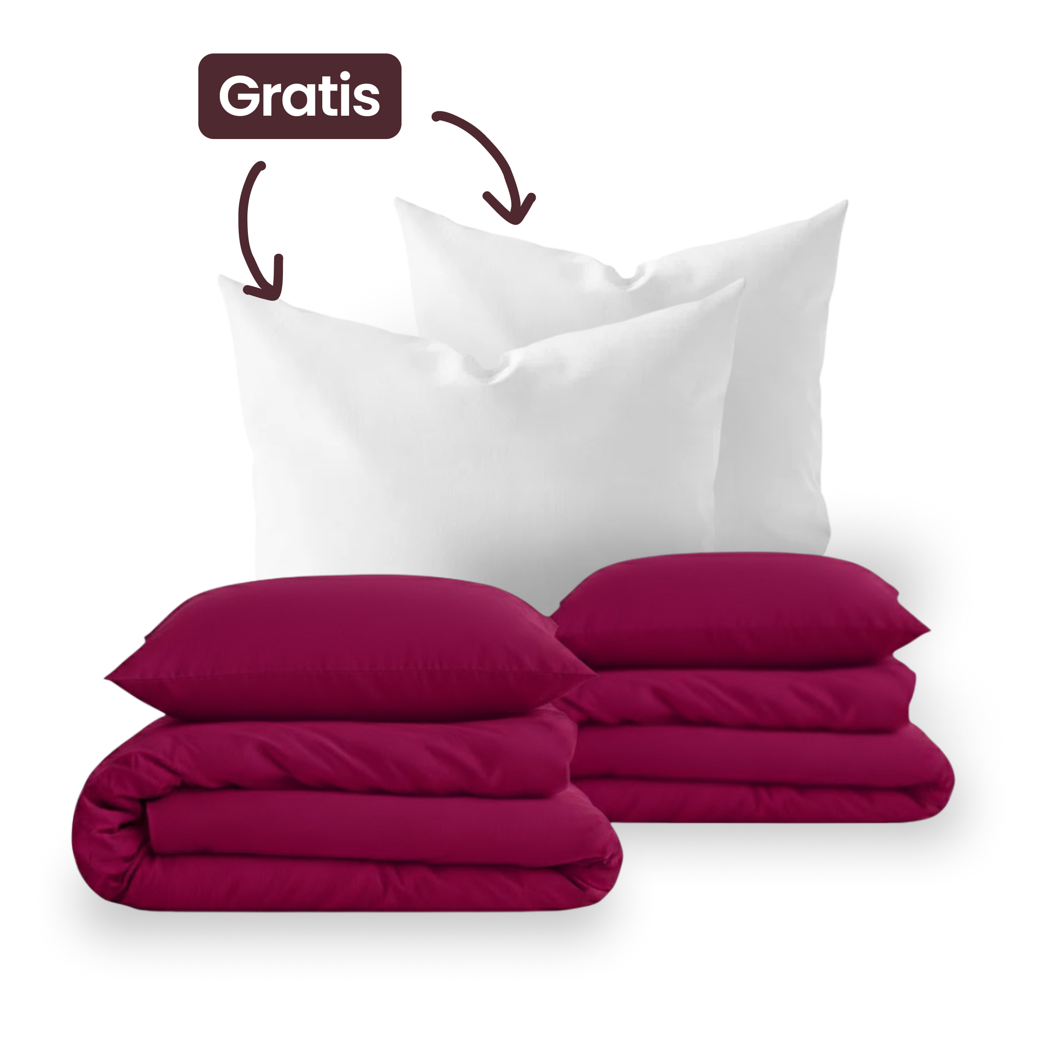 Muttertag Sale — Couple Set + 2 Kopfkissen gratis — Berry Red