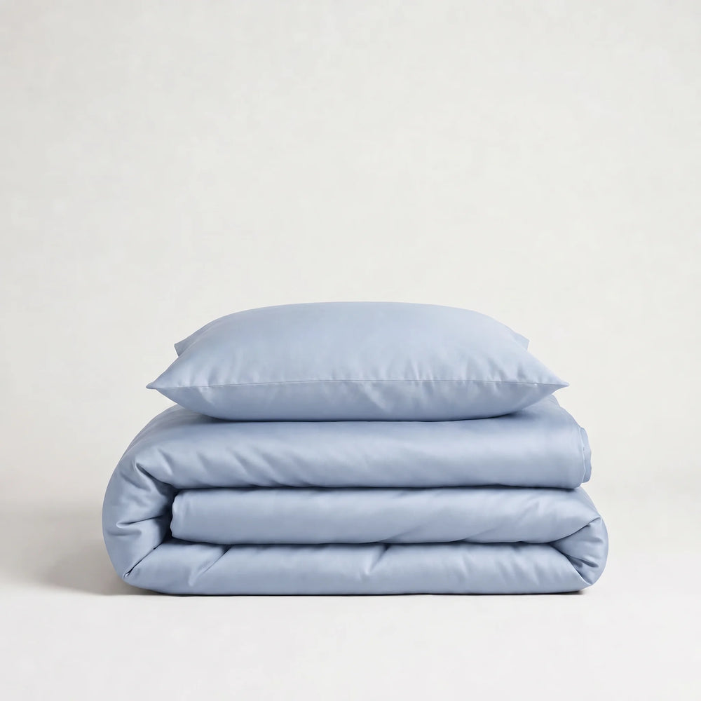 Luxus Lyocell Bettwäsche-Set Ice Blue. 100 % Lyocell, 135 x 200 cm