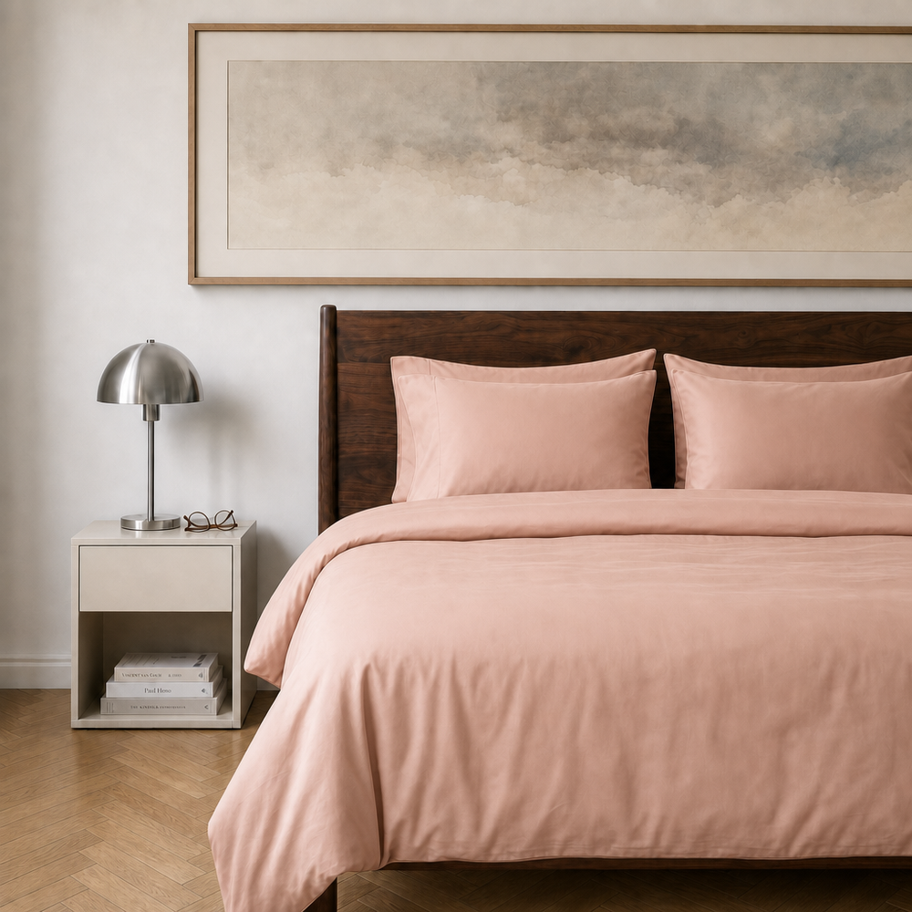 Luxus Lyocell Couple Bettwäsche-set: Light Rose