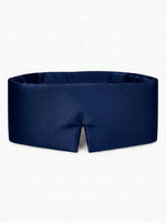 Luxus Lyocell Schlafmaske in Deep Blue von vorn